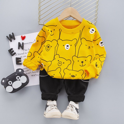 Őszi fiúk öltöny hosszú ujjú rajzfilm póló + nadrág gyerekruházat 2 részes baba fiú sport szett