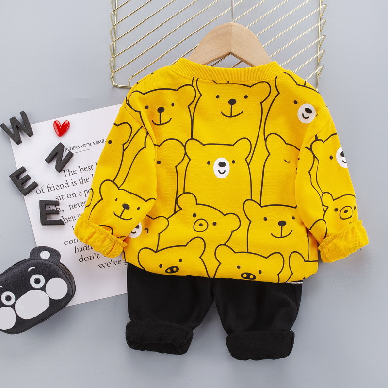 Őszi fiúk öltöny hosszú ujjú rajzfilm póló + nadrág gyerekruházat 2 részes baba fiú sport szett