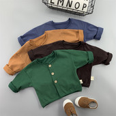 Baby Boy Grils Kootud kampsun väikelaste kampsun imikute mantel Ühevärviline mood armas väikelapse kootud jakk LZ173