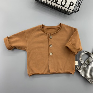 Baby Boy Grils Kootud kampsun väikelaste kampsun imikute mantel Ühevärviline mood armas väikelapse kootud jakk LZ173