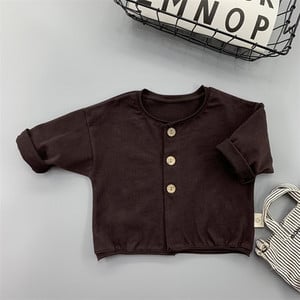 Baby Boy Grils Kootud kampsun väikelaste kampsun imikute mantel Ühevärviline mood armas väikelapse kootud jakk LZ173