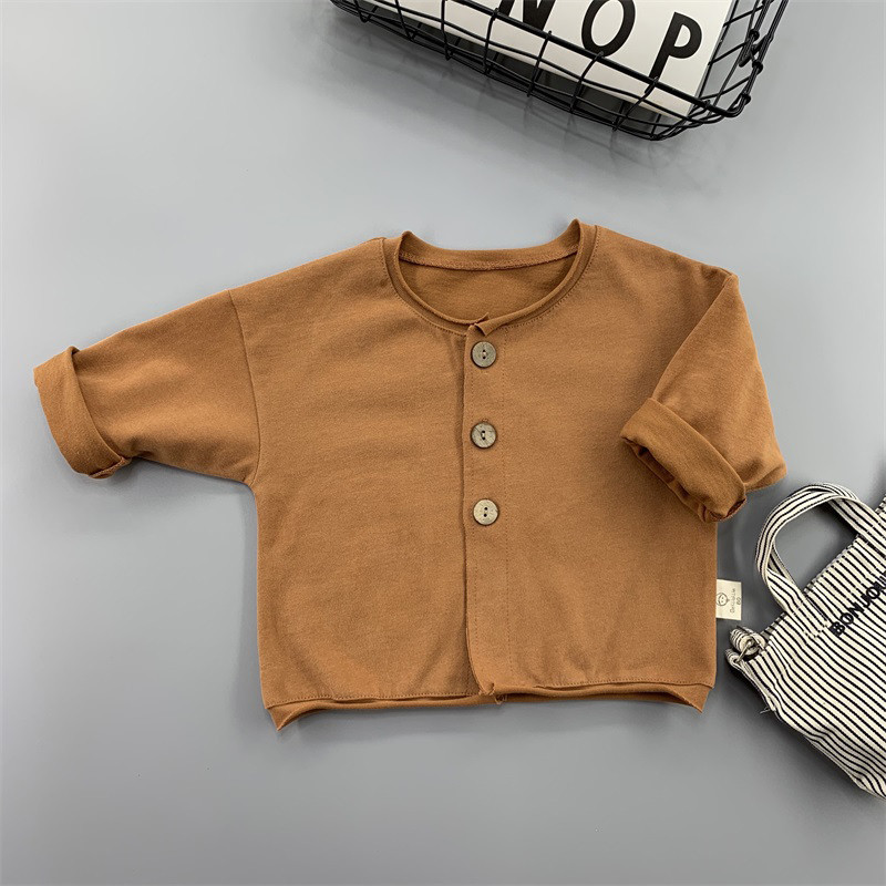 Baby Boy Grils Kootud kampsun väikelaste kampsun imikute mantel Ühevärviline mood armas väikelapse kootud jakk LZ173