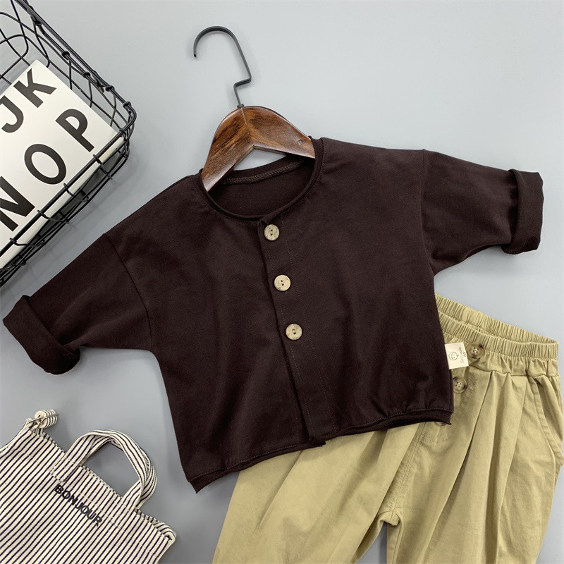 Baby Boy Grils Kootud kampsun väikelaste kampsun imikute mantel Ühevärviline mood armas väikelapse kootud jakk LZ173