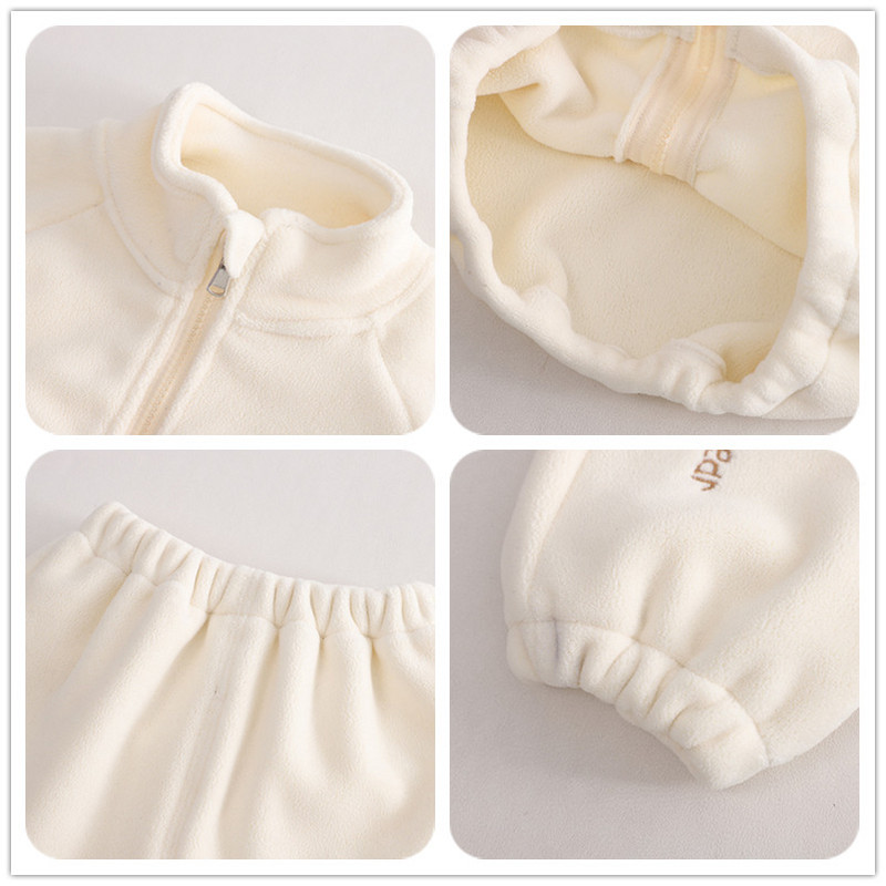 Őszi téli új fiúk hosszú ujjú meleg szett gyerekkabát + nadrág 2 darabos ruhák 1-5 éves korig