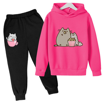 Drăguț Nutella Cat desene animate Hanorac imprimeu Haine pentru copii Hanorac amuzant pentru fete/băieți Harajuku Kawaii Iarna Copii Seturi de îmbrăcăminte