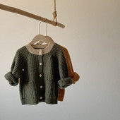 Noua îmbrăcăminte coreeană pentru copii Bebeluși Copii Cardigan cu culori asortate Pulover Moda Băieți Fete Palton larg 6M-5Y TP149