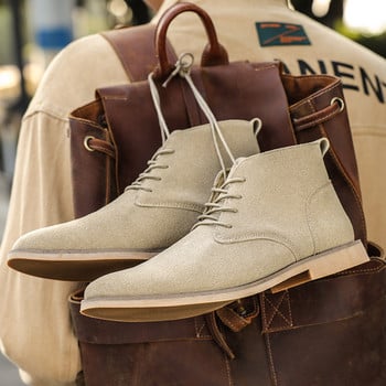 Модни боти до глезена за мъже Зимни ботуши Британски стил Класически велурени ботуши Ежедневни обувки Работни обувки Botas Zapatos Hombre