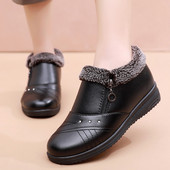 Naiste vabaaja lumesaapad 2023. aasta karusnahast, libisemiskindlast plüüsist lukuga talvesaapad Naiste poolsaapad, soojad poolsaapad, lamedad kingadega