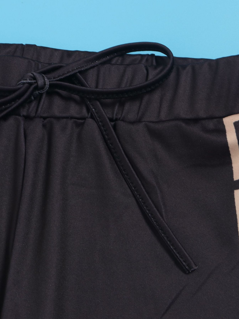 LW Plus Size női tréningruha szett Ferde nyakú, geometrikus mintás nadrág szett őszi ÚJ hosszú ujjú női hozzáillő 2db-os szett