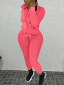 LW Plus Size naiste dressipluus kapuutsiga kraega dressikomplekt sügisene pikkade varrukatega spordiülikond kaheosaline naisteriided