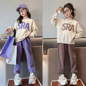 Tüdrukutele 2023. aasta uued kevadülikonnad noortele teismelistele tüdrukutele Korea stiilis lahtised moodsad kaheosalised komplektid 10 12 14 aastaste tüdrukute riided