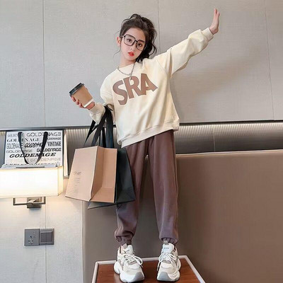 Tüdrukutele 2023. aasta uued kevadülikonnad noortele teismelistele tüdrukutele Korea stiilis lahtised moodsad kaheosalised komplektid 10 12 14 aastaste tüdrukute riided