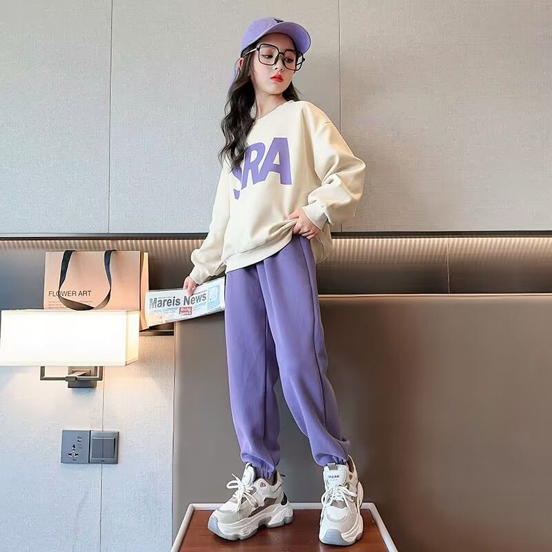 Tüdrukutele 2023. aasta uued kevadülikonnad noortele teismelistele tüdrukutele Korea stiilis lahtised moodsad kaheosalised komplektid 10 12 14 aastaste tüdrukute riided