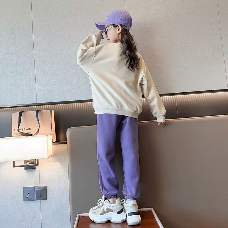 Tüdrukutele 2023. aasta uued kevadülikonnad noortele teismelistele tüdrukutele Korea stiilis lahtised moodsad kaheosalised komplektid 10 12 14 aastaste tüdrukute riided