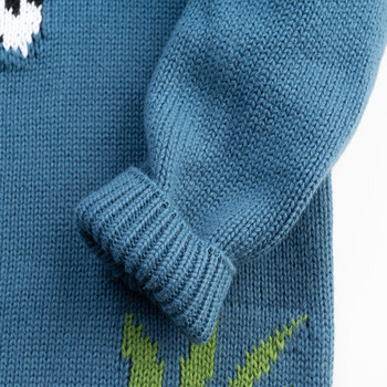 27kids Бебешки плетени пуловери за малки деца Зимни дрехи Детски пуловери Пуловери с шарка на зебра Палто 2-7 години