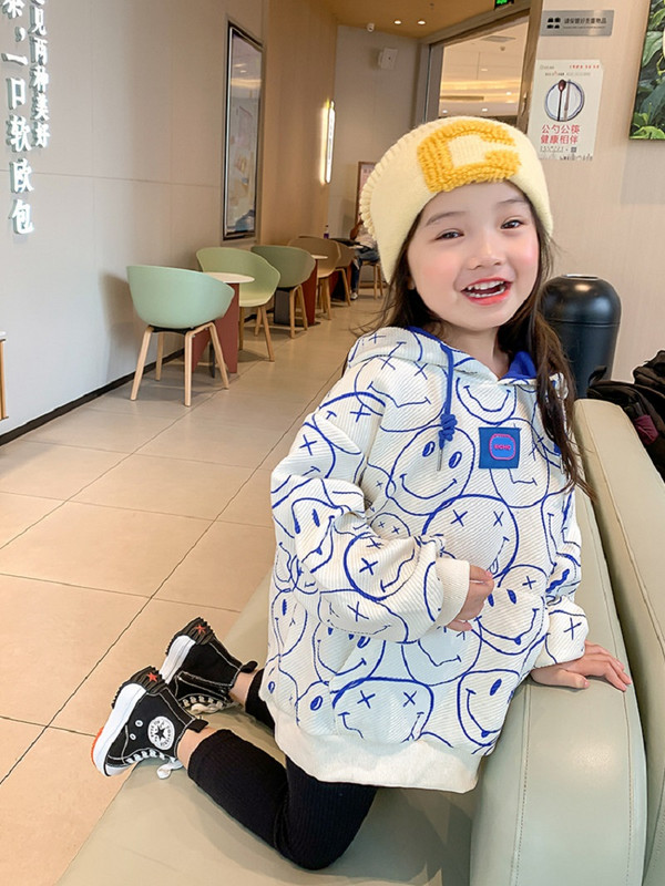 Primavara Toamna Scoala Copii Bumbac Smile Face Hanorac Fete Pulover Jumper Tinuta Copii Hanorac Topuri Trening Student 1-12 Ani