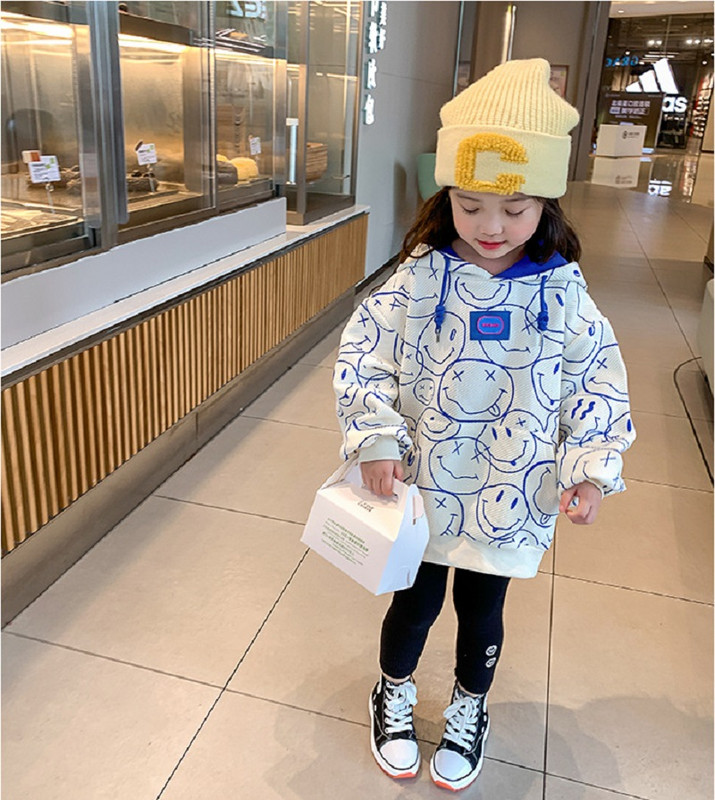 Primavara Toamna Scoala Copii Bumbac Smile Face Hanorac Fete Pulover Jumper Tinuta Copii Hanorac Topuri Trening Student 1-12 Ani