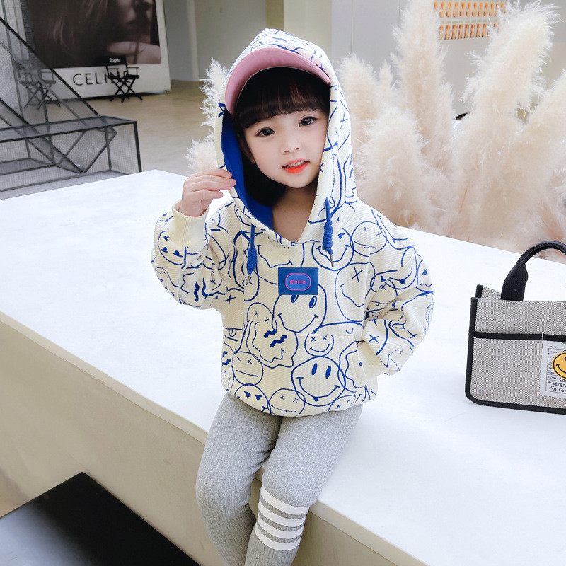 Primavara Toamna Scoala Copii Bumbac Smile Face Hanorac Fete Pulover Jumper Tinuta Copii Hanorac Topuri Trening Student 1-12 Ani