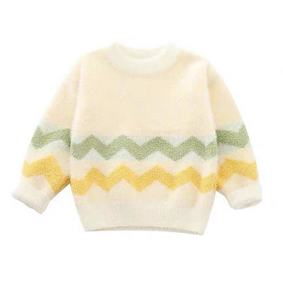 Pulovere tricotate în dungi pentru copii coreeni de iarnă pentru copii pentru copii fete top largi cu mânecă lungă primăvară toamnă topuri noi