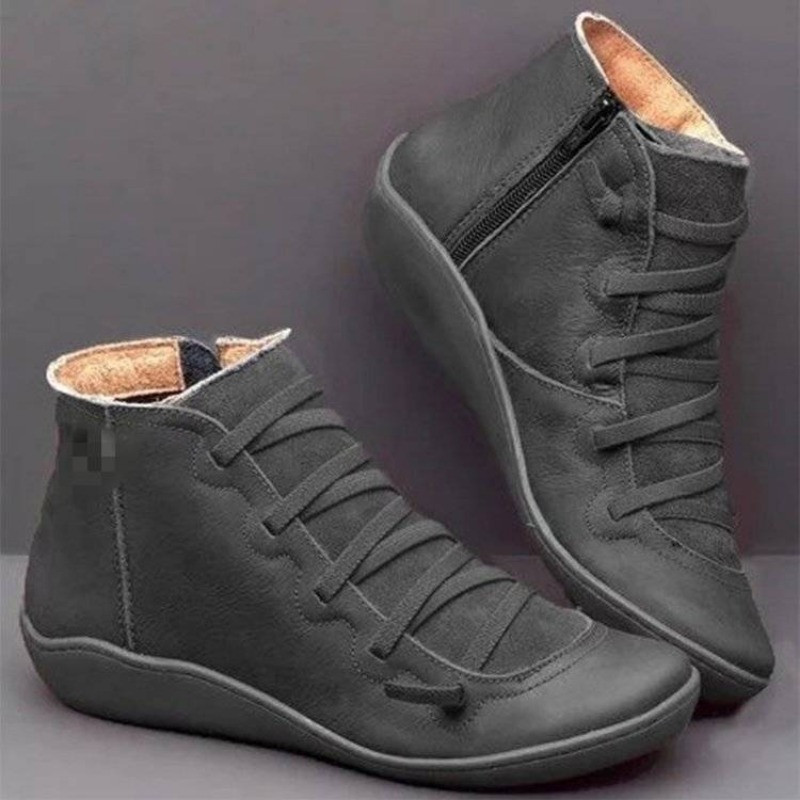 Snow Boots Γυναικείες Χειμώνας  Ankle Spring Flat Παπούτσια Γυναικεία Κοντές vintage μπότες με γούνα 2022 για γυναικείες μπότες με κορδόνια