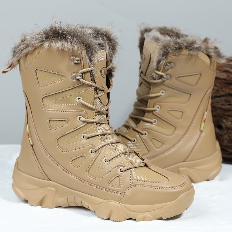 Téli férfi katonai bakancs harci férfi csúszásmentes bokacsizma taktikai nagy méretű meleg szőrme hadsereg hócsizma férfi cipő motoros csizma