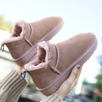 Дамски ботуши за сняг  Зимни топли дамски ботуши с плоска подметка Удобни памучни обувки Нова мода Дамски обувки
