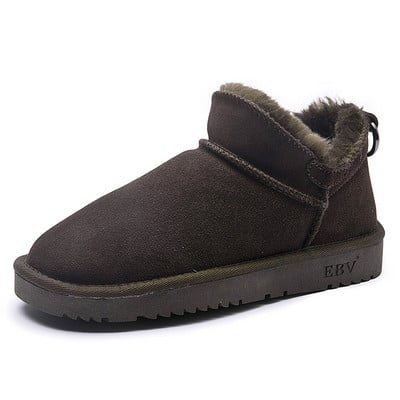 Női hócsizma téli meleg Női bokacsizma lapos talpú kényelmes pamut cipő Új divat női cipők