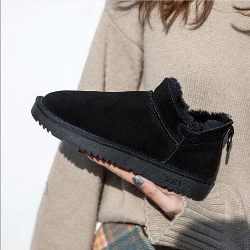 Női  hócsizma téli meleg Női bokacsizma lapos talpú kényelmes pamut cipő Új divat női cipők