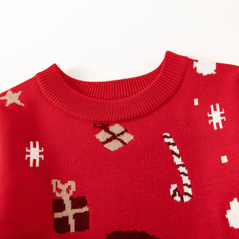 Горещи коледни плетени пуловери Суичъри за момчета Момичета Пуловер с принт Памучни дрехи Есен Зима Детски топли вълнени дрехи Плетива
