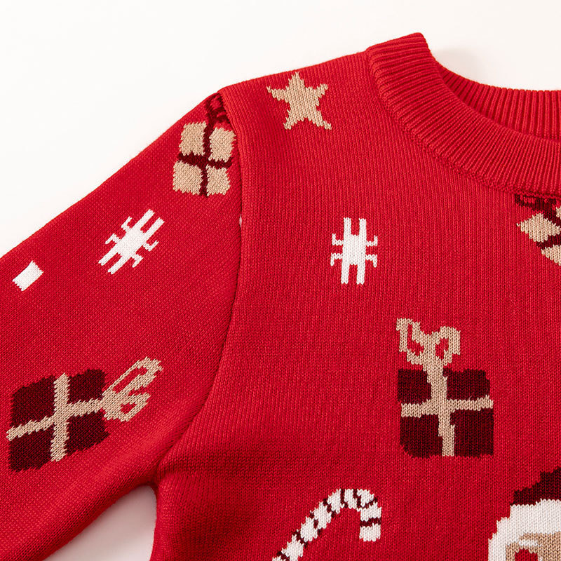 Kuumad jõulud Kududa Kampsunid Poisid Tüdrukud Pusad Trükitud Pullover Puuvillane Riided Sügis Talv Lapsed Soe Villane Riietus Kudumid