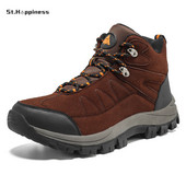 Klassikalised meeste poolsaapad, välitingimustes kulumiskindlad matkajalatsid Nahast meeste saapad, mugavad kõndimistossud meestele taktikalised kingad