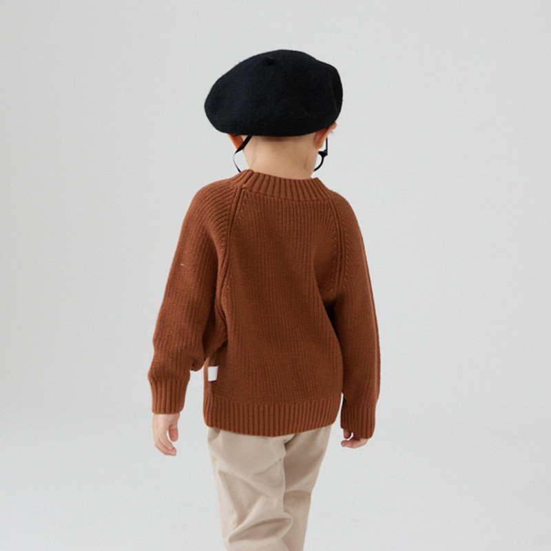1–7-aastased väikelapsed, soliidsed kootud kampsunid sügistalvine vabaaja soe, pehme kaelusega poisikesed tüdrukud, kudumid, kampsun, pullover Topid