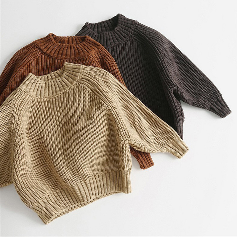 1–7-aastased väikelapsed, soliidsed kootud kampsunid sügistalvine vabaaja soe, pehme kaelusega poisikesed tüdrukud, kudumid, kampsun, pullover Topid