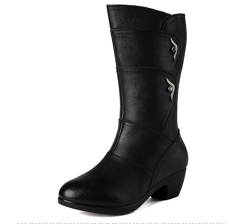 Ženske ženske kožne cipele za majke Botas čizme do koljena, patentni zatvarač, zimske tople plišane čizme za snijeg veće veličine7