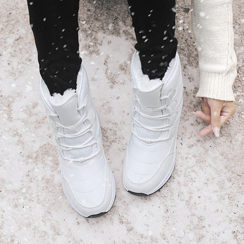 Дамски ботуши Зимни бели ботуши за сняг Къса стилна горна част Неплъзгаща се качествена плюшена обувка Botas Invierno botas mujer 2020