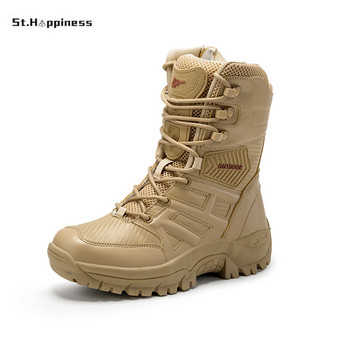 Ανδρικές μπότες Στρατιωτικές Στρατιωτικές Στρατιωτικές Δερμάτινες Μπότες Special Force Tactical Desert Combat Αδιάβροχες ανδρικές μπότες Υπαίθρια παπούτσια Μποτάκια