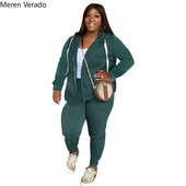 Meren Verado suures suuruses naiste komplekt pikkade varrukatega tõmblukuga Fly sportmantel ja pükskostüüm Fitnes Jogger, kaks 2-osalist komplekti