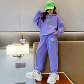 Tüdrukute kevad-sügis rõivakomplekt laste spordiülikond Juunior-lapse kapuuts ja püksid 2 tk. Üliõpilase suur taskuga kampsun spordidress