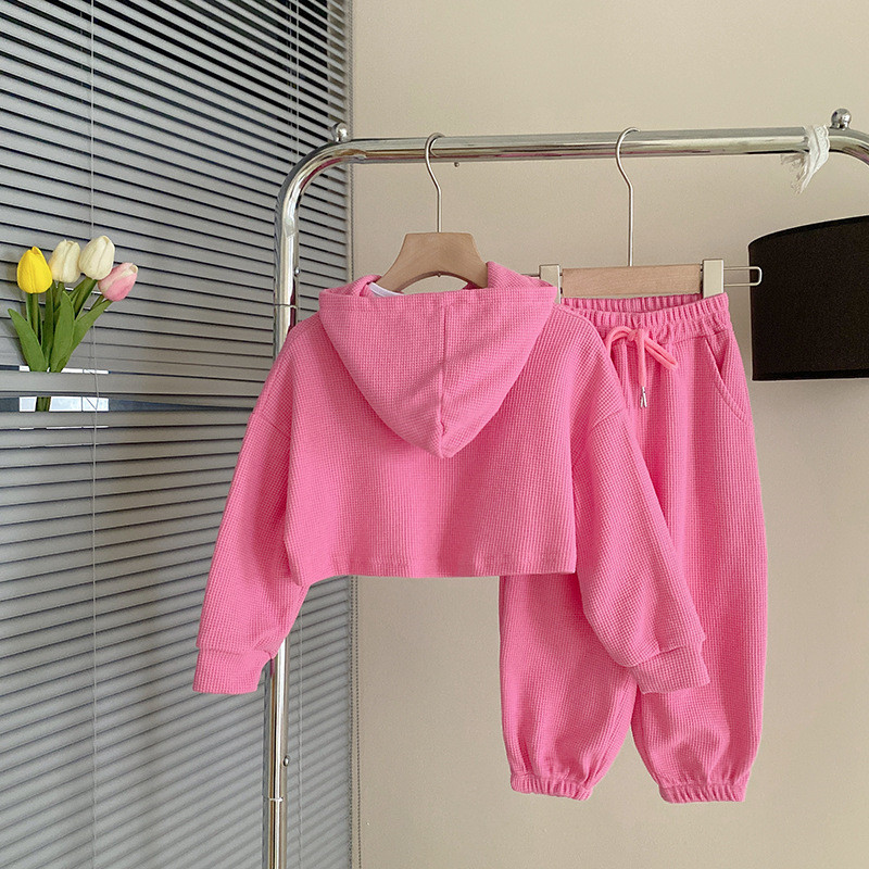 Sügisene beebitüdruku 3-osaline riidekomplekt laste pikkade varrukatega kirjapulber + varrukateta topp + sportlik pükskostüüm, tüdrukute dressid