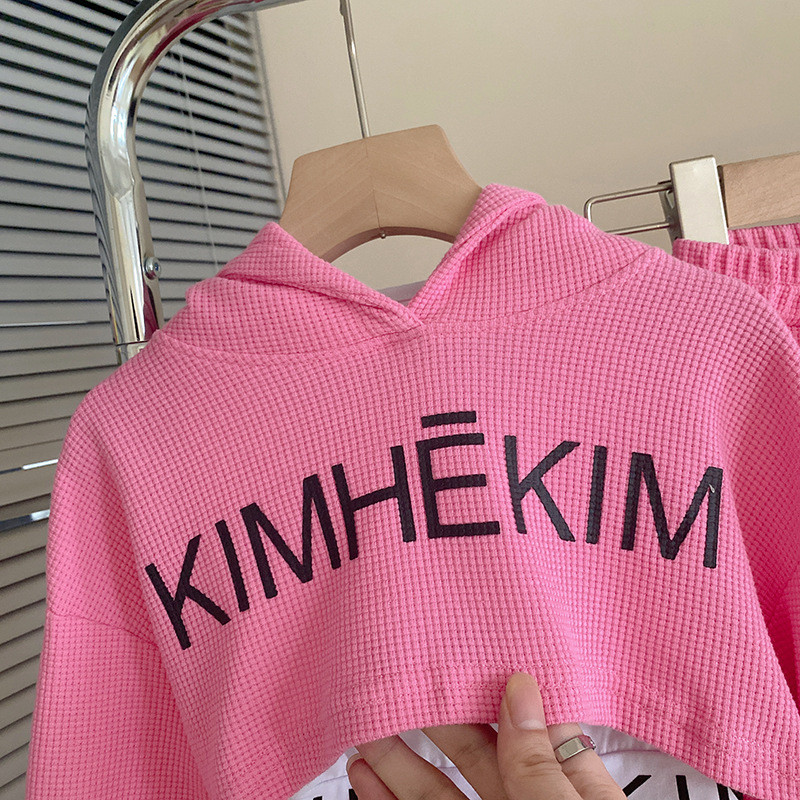 Sügisene beebitüdruku 3-osaline riidekomplekt laste pikkade varrukatega kirjapulber + varrukateta topp + sportlik pükskostüüm, tüdrukute dressid