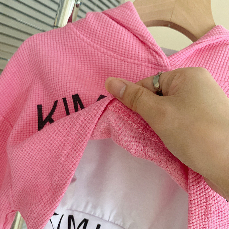 Sügisene beebitüdruku 3-osaline riidekomplekt laste pikkade varrukatega kirjapulber + varrukateta topp + sportlik pükskostüüm, tüdrukute dressid