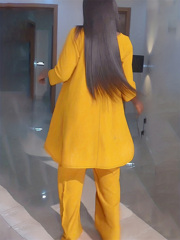 Wmstar Seturi de pantaloni de mărime Plus pentru femei Set din două piese Ținute casual de toamnă Seturi noi solide asortate XL-5XL Dropshipping cu ridicata