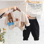 Seturi de îmbrăcăminte pentru copii pentru copii băieți ținute ținute toamnă sugari din desene animate tigru paltoane tricou pantaloni 3 buc costum copii trening