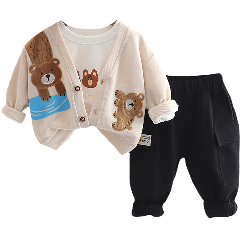 Seturi de îmbrăcăminte pentru copii pentru copii băieți ținute ținute toamnă sugari din desene animate tigru paltoane tricou pantaloni 3 buc costum copii trening