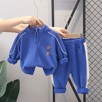 Комплекти дрехи за момчета и момичета Есенен анцуг за бебета Детски анимационен суитшърт с мече Панталони Костюм от 2 части Бебешки екипи Детски дрехи