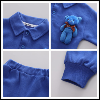 Комплекти дрехи за момчета и момичета Есенен анцуг за бебета Детски анимационен суитшърт с мече Панталони Костюм от 2 части Бебешки екипи Детски дрехи