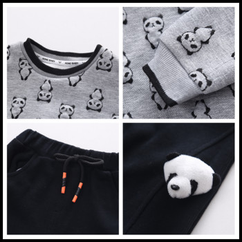 Παιδικά σετ ρούχων για βρεφικά κορίτσια αγόρια Κινούμενα σχέδια Panda T Shirt Παντελόνι 2 τμχ Κοστούμι Παιδικά Αθλητικά Φθινοπωρινά Βρεφικά ρούχα