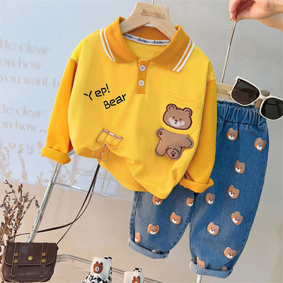 2022 Φθινοπωρινά Βρεφικά Ρούχα Ρούχα Βρεφικά αγόρια Κοριτσίστικα Σετ Ρούχα Παιδικά T Μπλουζάκια Τζιν 2 τμχ Κοστούμι κινουμένων σχεδίων Παιδικά αθλητικά ρούχα