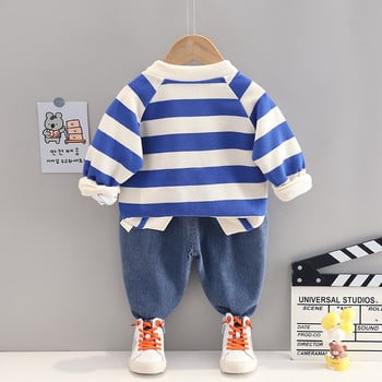 Toddler Boys Boutique Outfits Παιδικά σετ ρούχων 2022 Φθινοπωρινά παλτό ρίγες T πουκάμισο Παντελόνι μωρό αθλητική φόρμα κινουμένων σχεδίων Παιδικά ρούχα