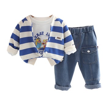 Toddler Boys Boutique Outfits Παιδικά σετ ρούχων 2022 Φθινοπωρινά παλτό ρίγες T πουκάμισο Παντελόνι μωρό αθλητική φόρμα κινουμένων σχεδίων Παιδικά ρούχα